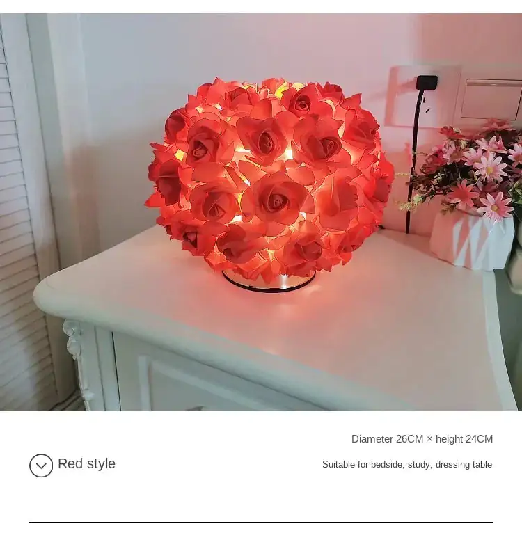 LED Table Lamp Rose Flower Bonsai Tree Night Lights Garland - Image 8