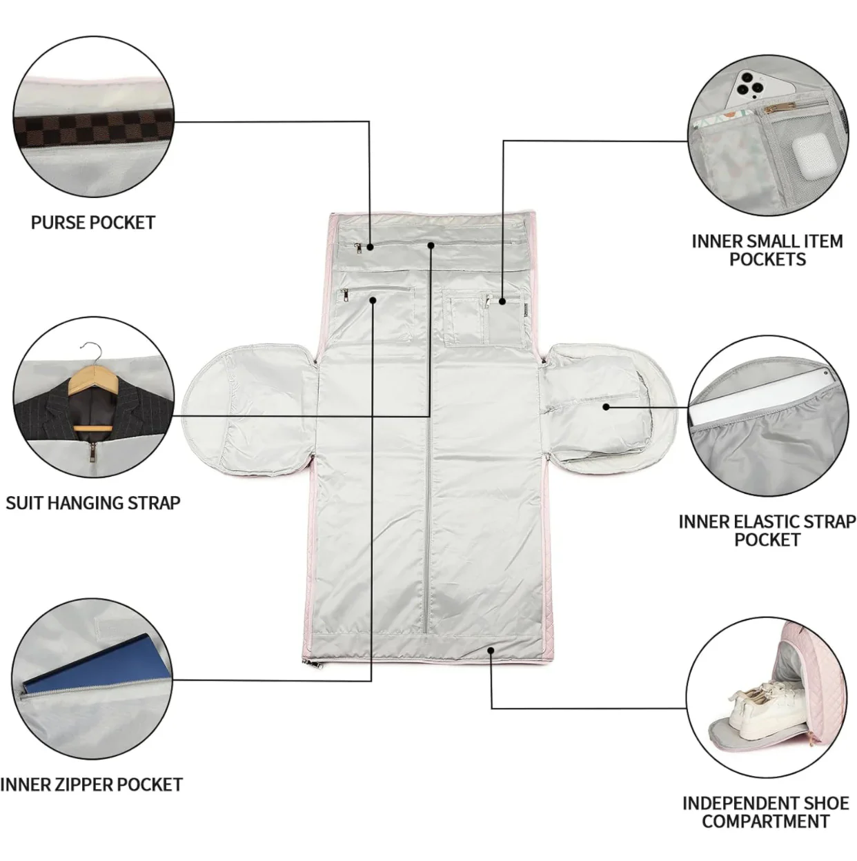 Luggage Bag with Shoe & Coat Storage - Image 4
