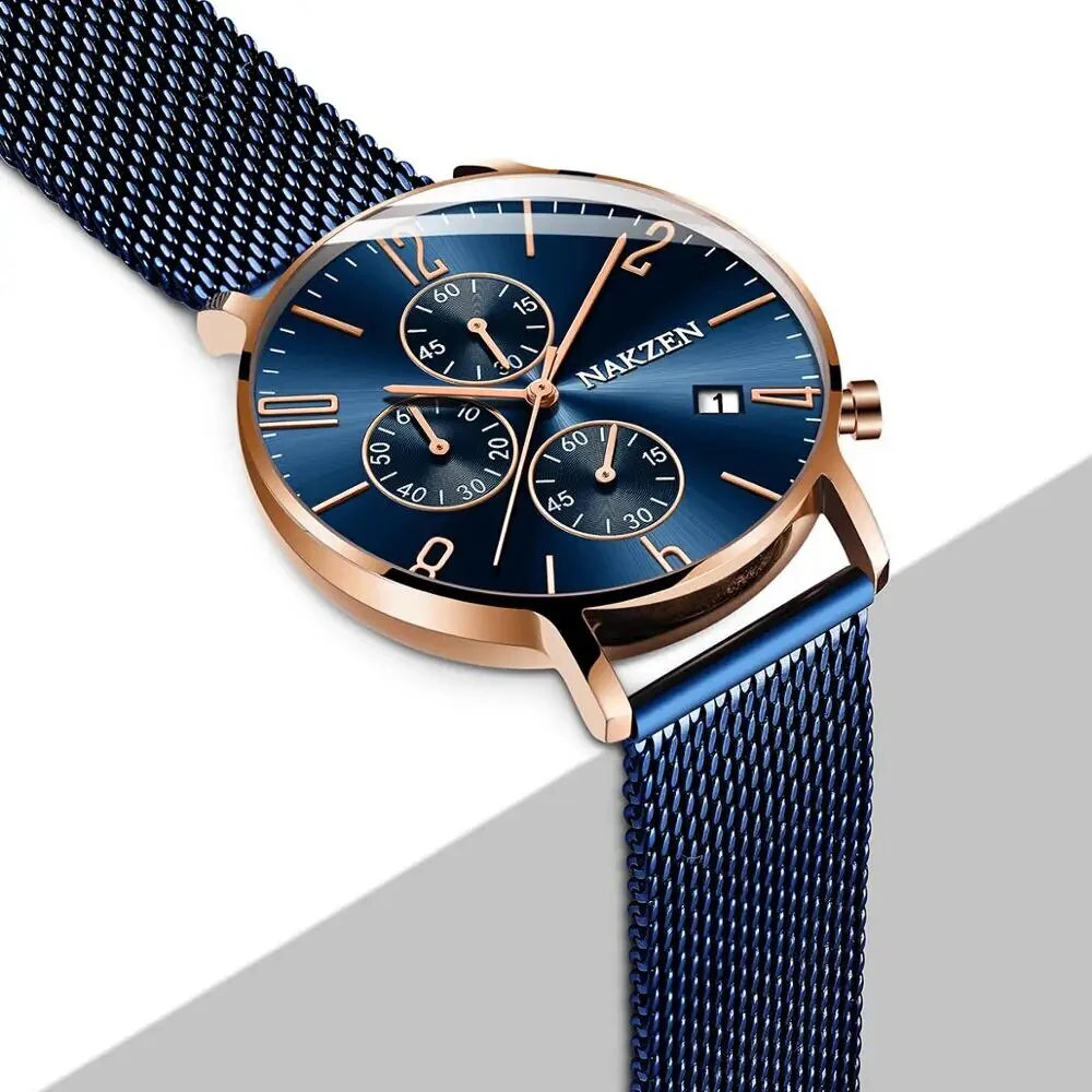 Luxury Quartz Watches Men Brand NAKZEN Men's Business Sport Watch Waterproof Chronograph Wristwatches Relogio Masculino - Image 4