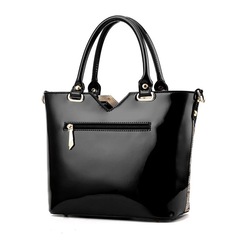 Luxury Sequin Embroidery Women's Patent Leather Handbag - Image 3