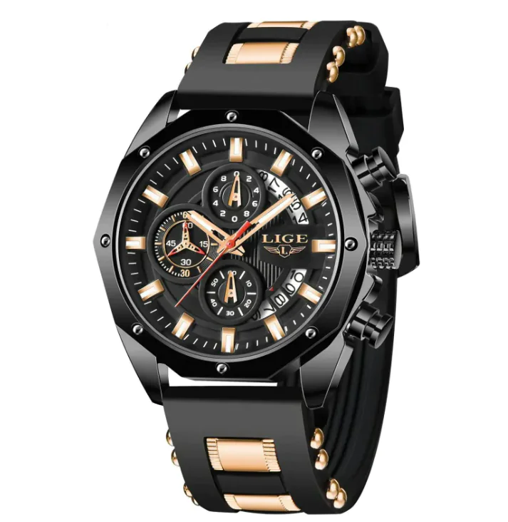 Luxury Silicone Sport Chronograph Men's Watch - Image 4