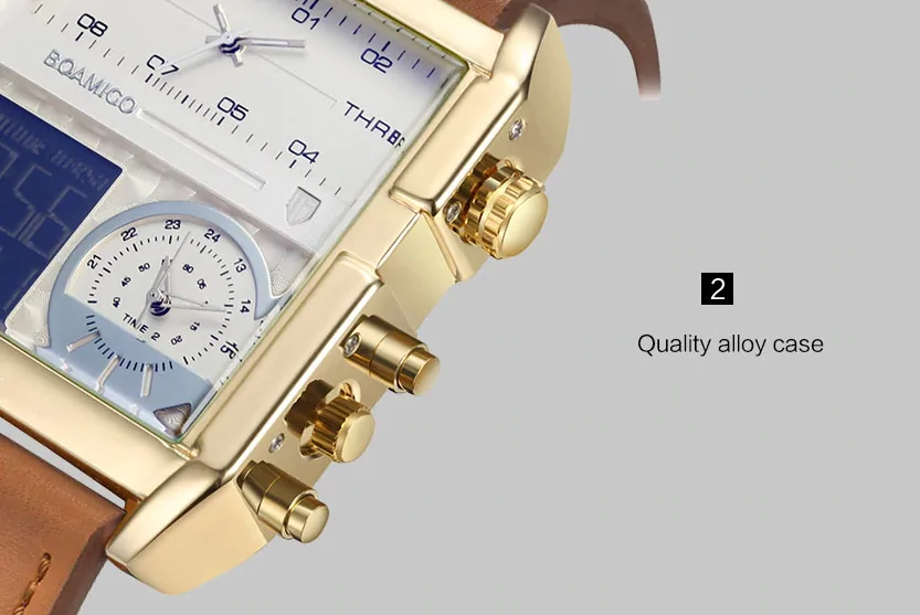 Luxury Sport Square Leather Watch - Image 3