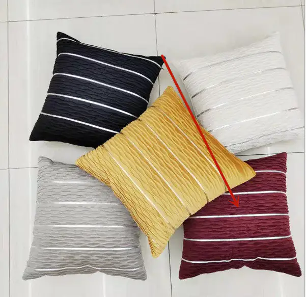 Luxury Striped Velvet Pillow Cover - Image 3
