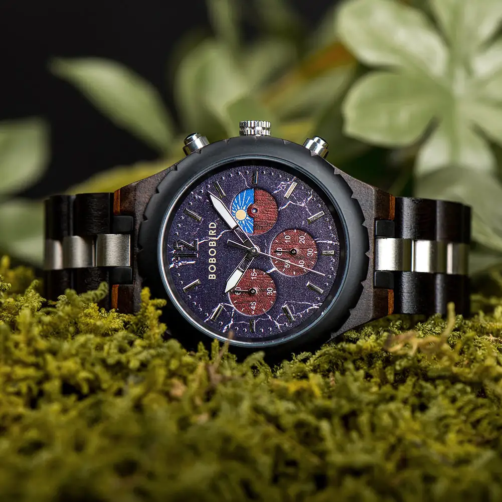 Luxury Wooden Chronograph Watch for Men - Image 2