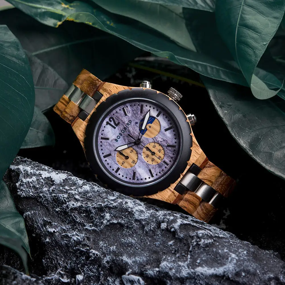 Luxury Wooden Chronograph Watch for Men - Image 3