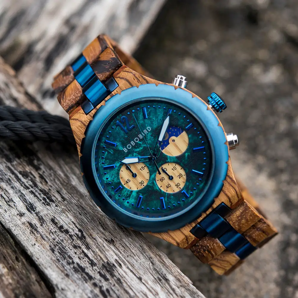 Luxury Wooden Chronograph Watch for Men - Image 7