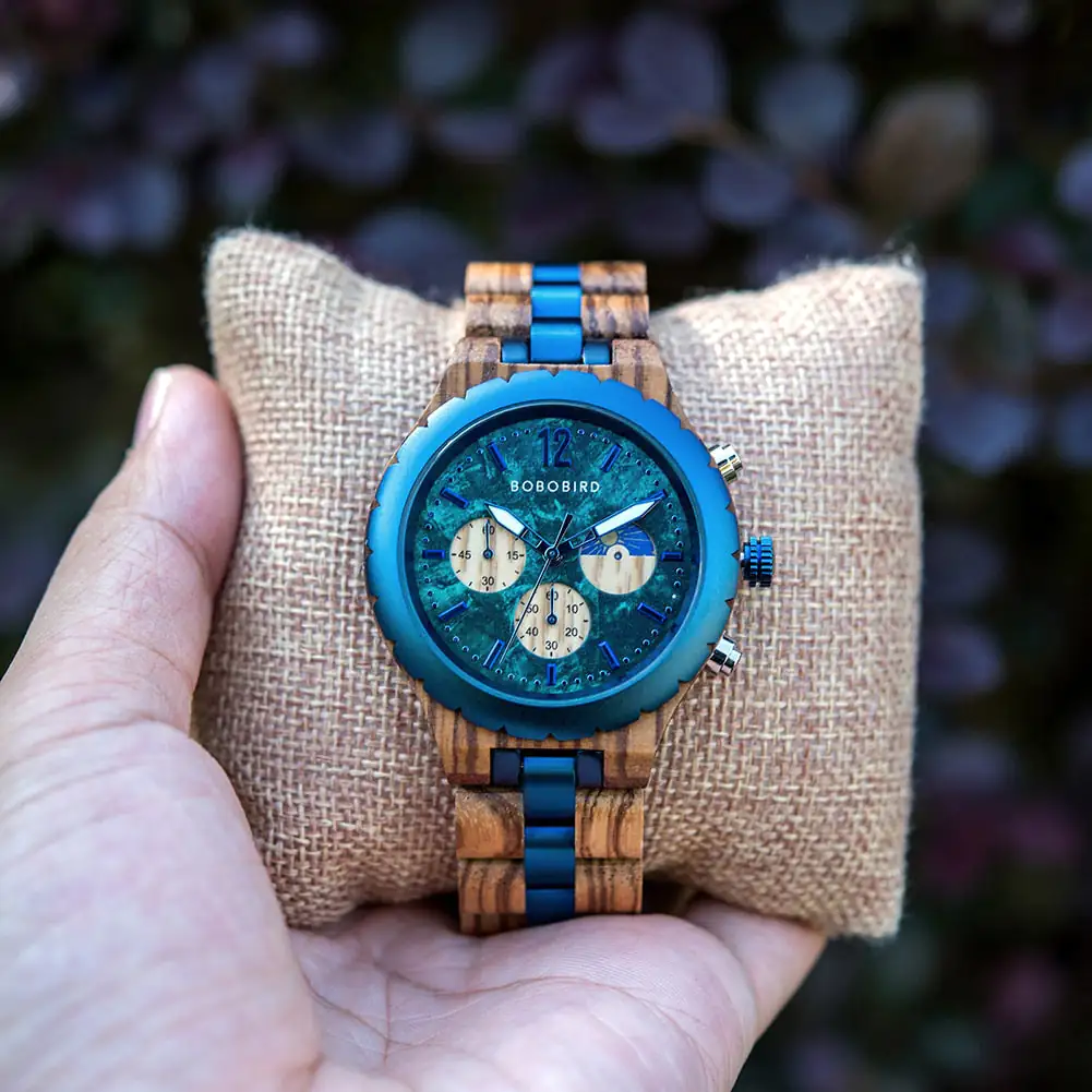 Luxury Wooden Chronograph Watch for Men - Image 8