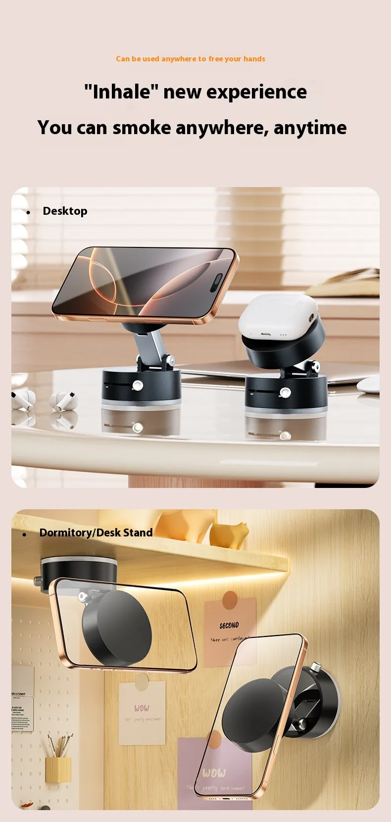 Magnetic Foldable Phone Holder with Suction Cup - Image 6