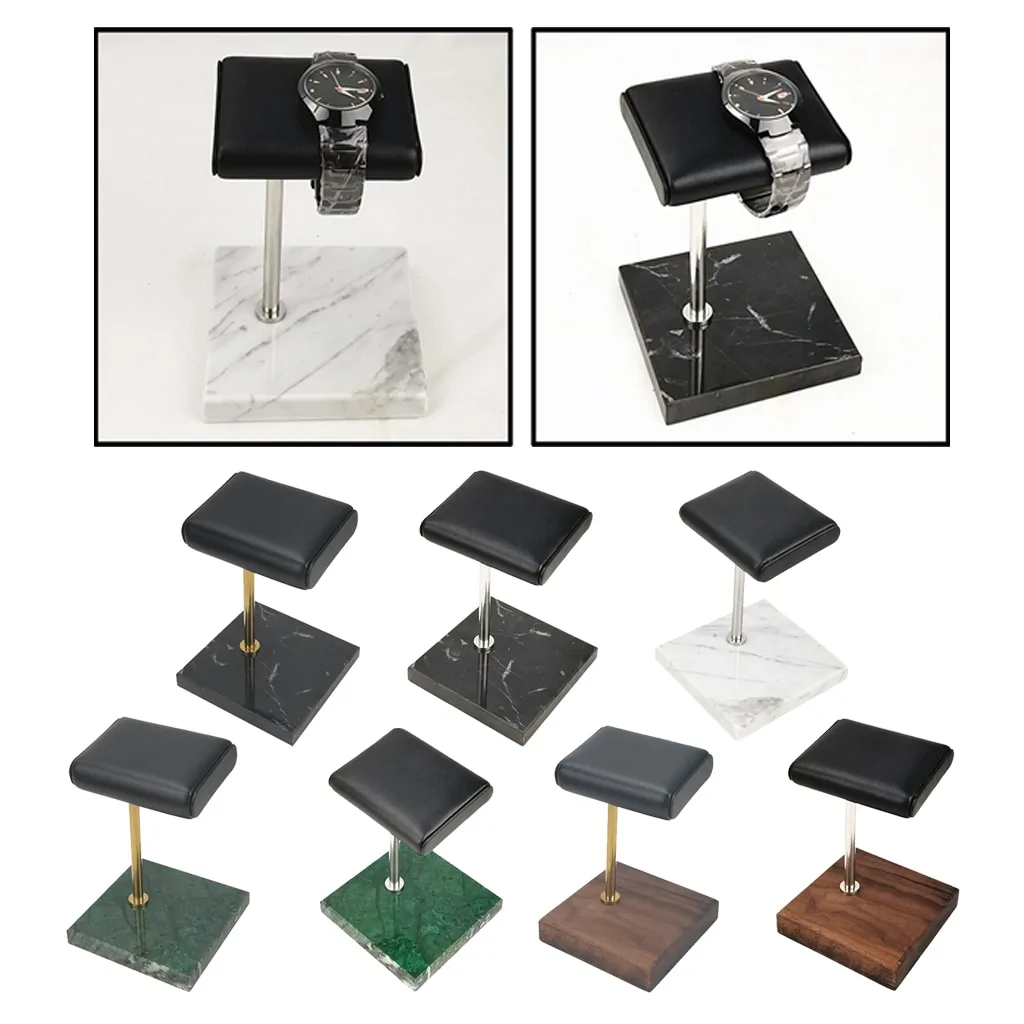 Marble and PU Leather Watch Holder Stand e - Image 5