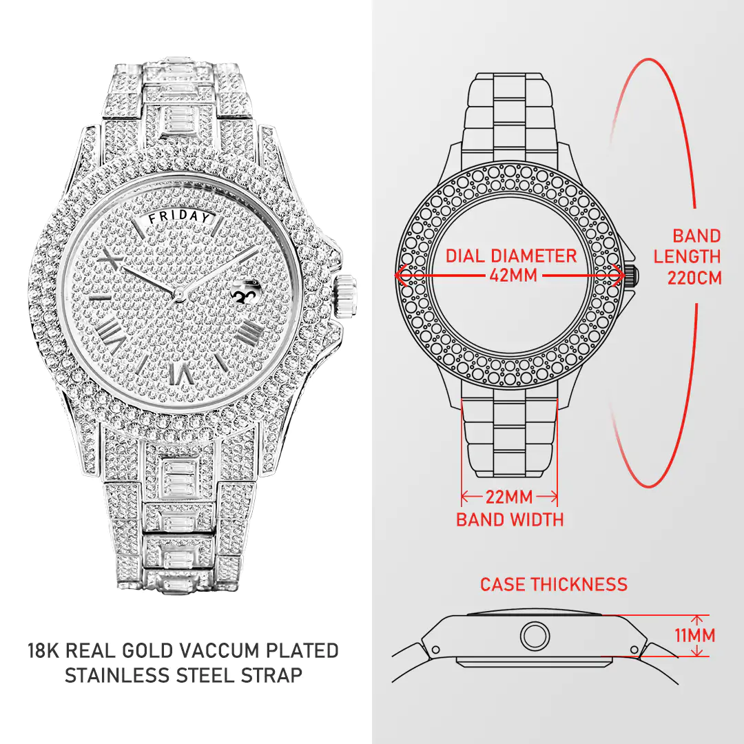 Masculino Diamond Quartz Watches - Image 4