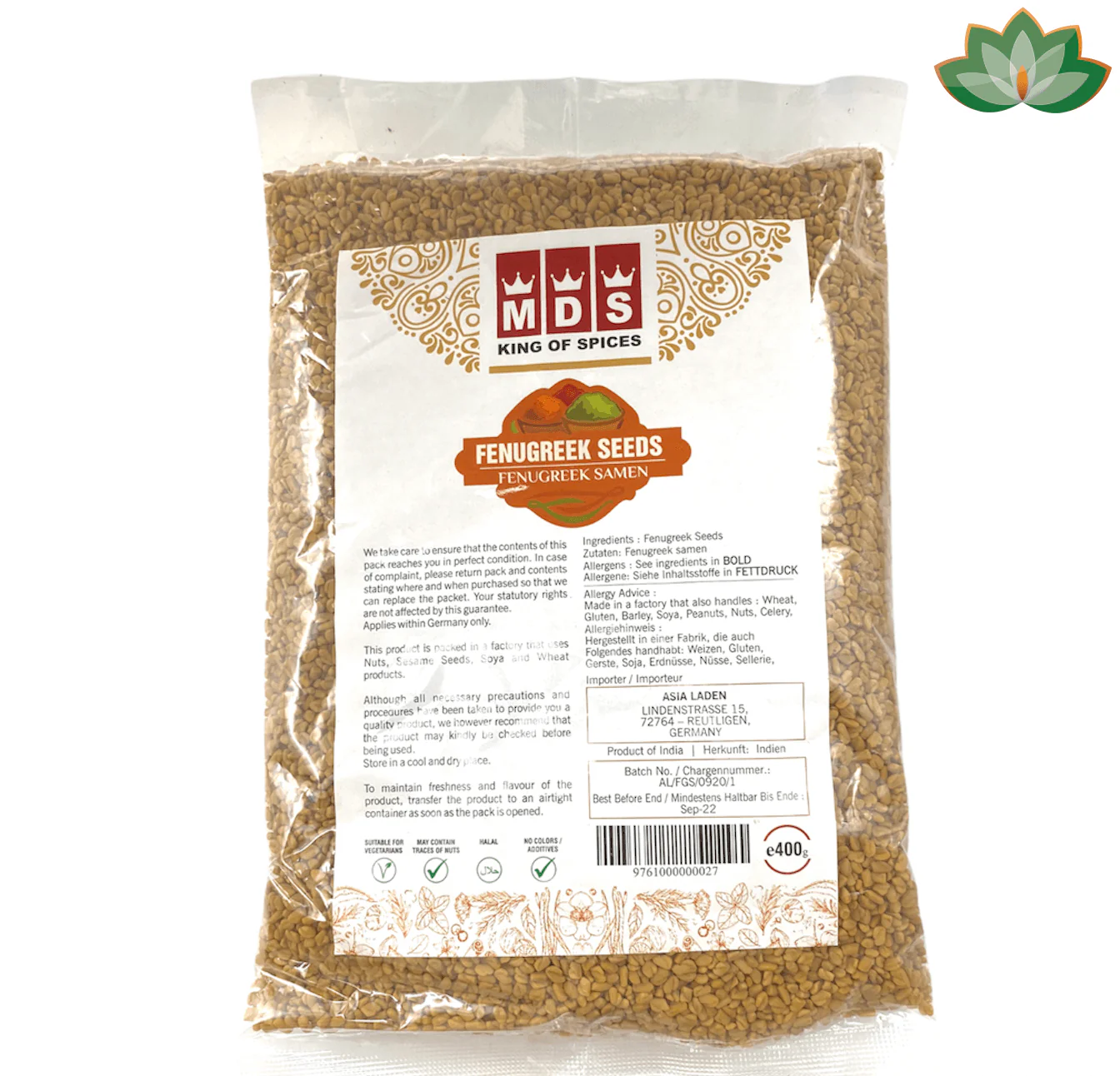 MDS Fenugreek Seeds Samen 400g