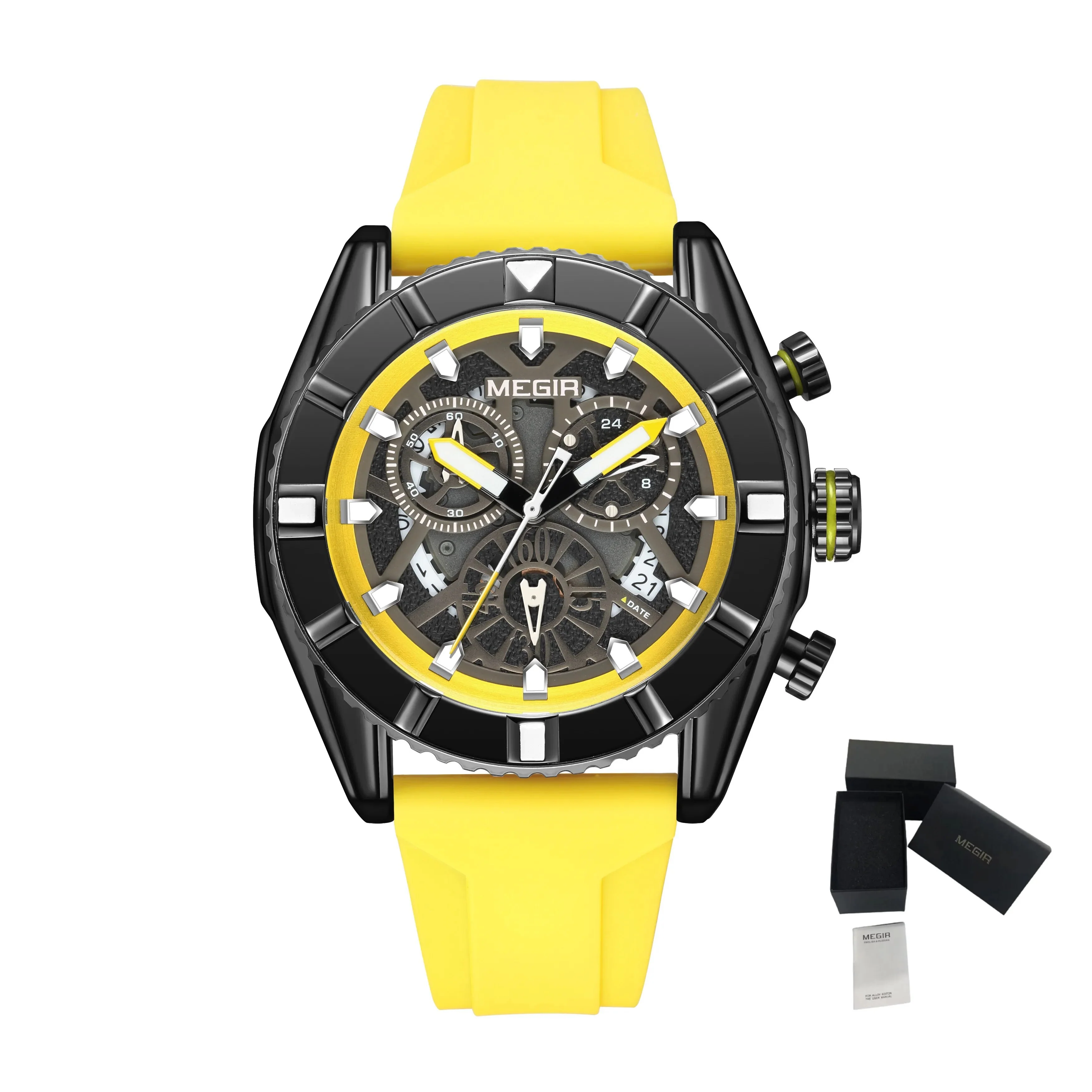 MEGIR Big Dial Watches Men Quartz Military Watch Silicone Strap Sport Watch Waterproof Clock Male Chronograph Relogio Masculino - Image 10