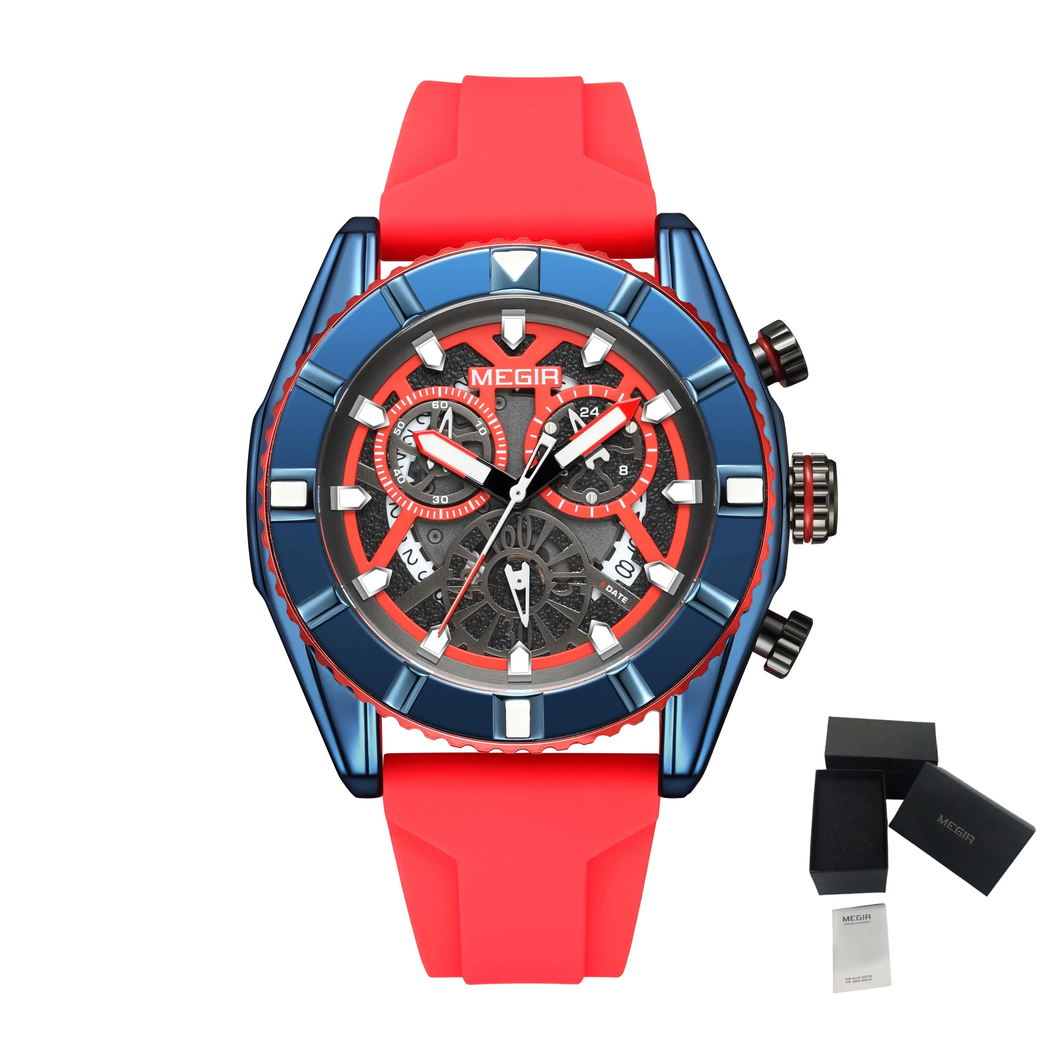 MEGIR Big Dial Watches Men Quartz Military Watch Silicone Strap Sport Watch Waterproof Clock Male Chronograph Relogio Masculino - Image 7