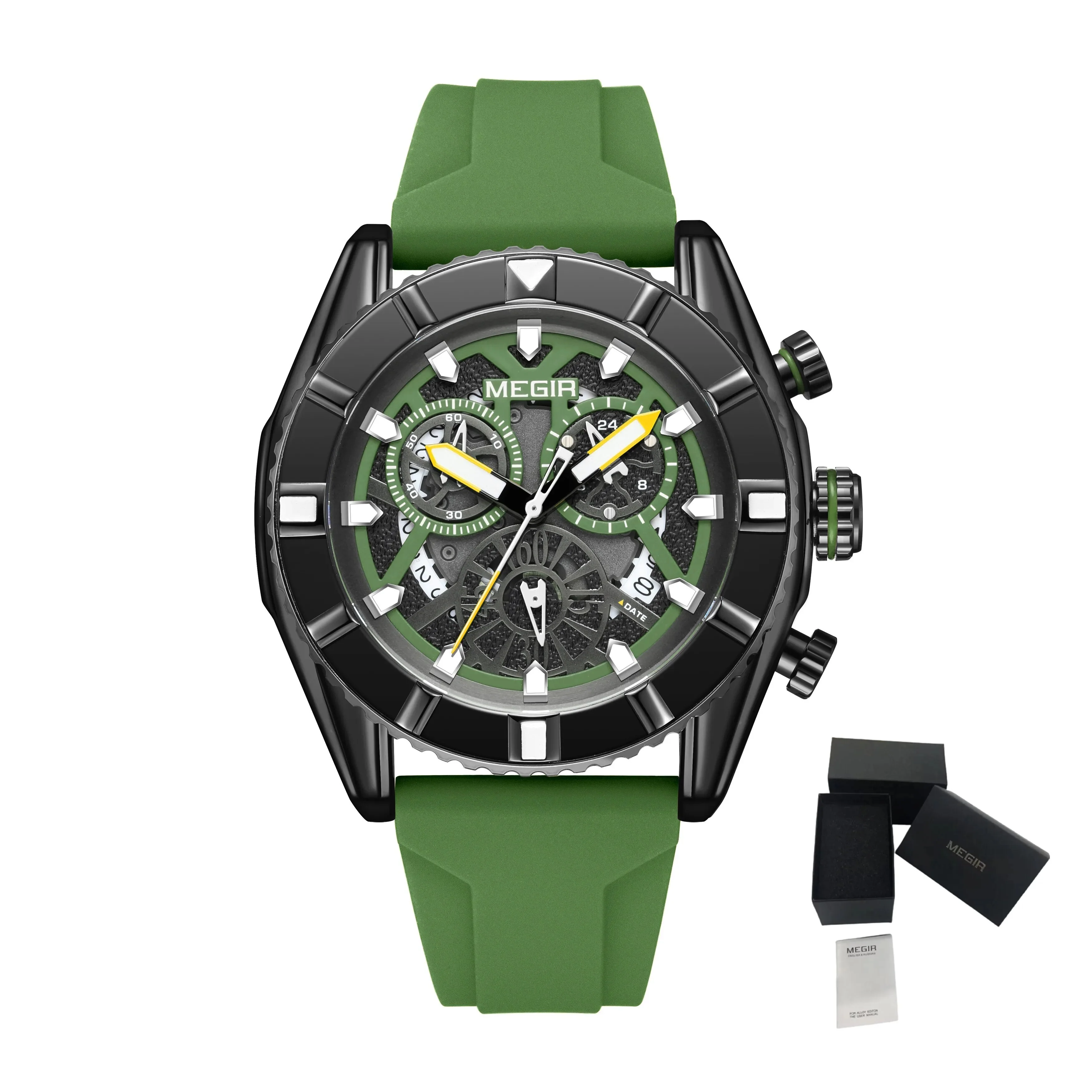 MEGIR Big Dial Watches Men Quartz Military Watch Silicone Strap Sport Watch Waterproof Clock Male Chronograph Relogio Masculino - Image 8