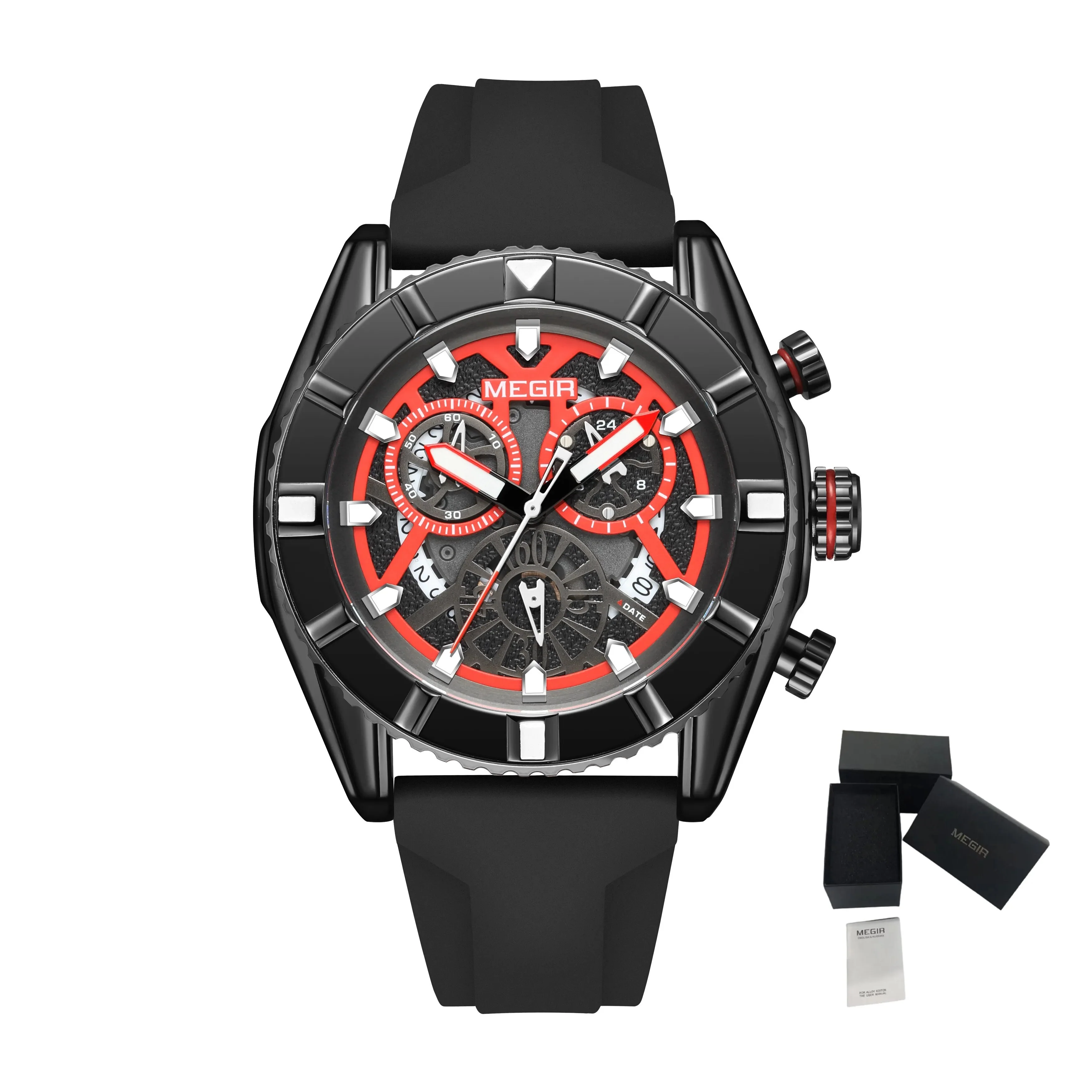 MEGIR Big Dial Watches Men Quartz Military Watch Silicone Strap Sport Watch Waterproof Clock Male Chronograph Relogio Masculino - Image 9