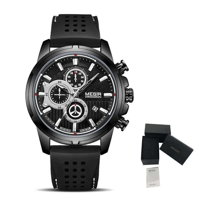 MEGIR Brand Luxury Sport Quartz Watch Silicone Chronograph Men Wristwatches Waterproof Male Calendar Clock Wrist Watch 2101 - Image 9