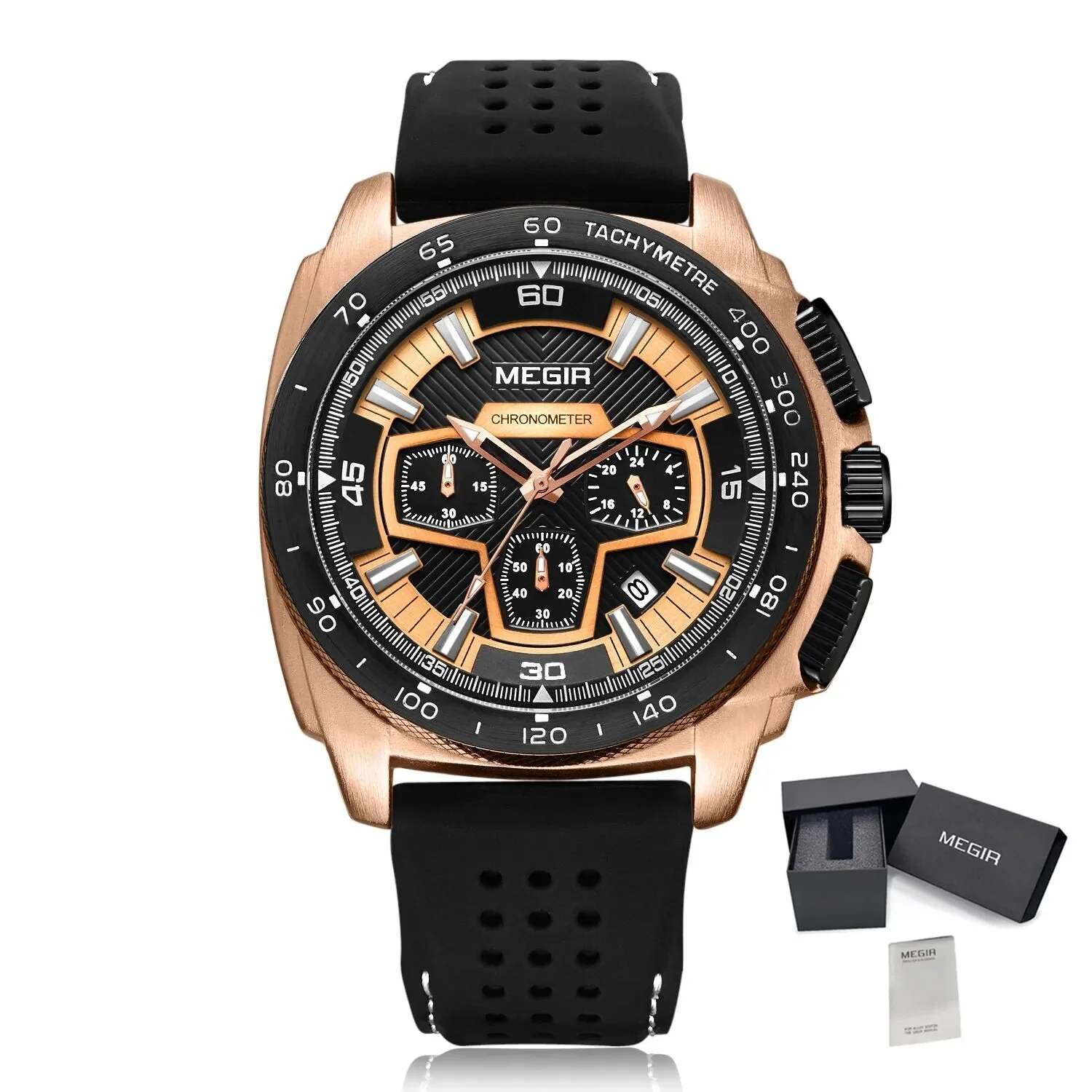 MEGIR Chronograph Men Sport Watch Fashion Silicone Army Military Watches Relogio Masculino Quartz Wrist Watch Clock Men 2056 - Image 7