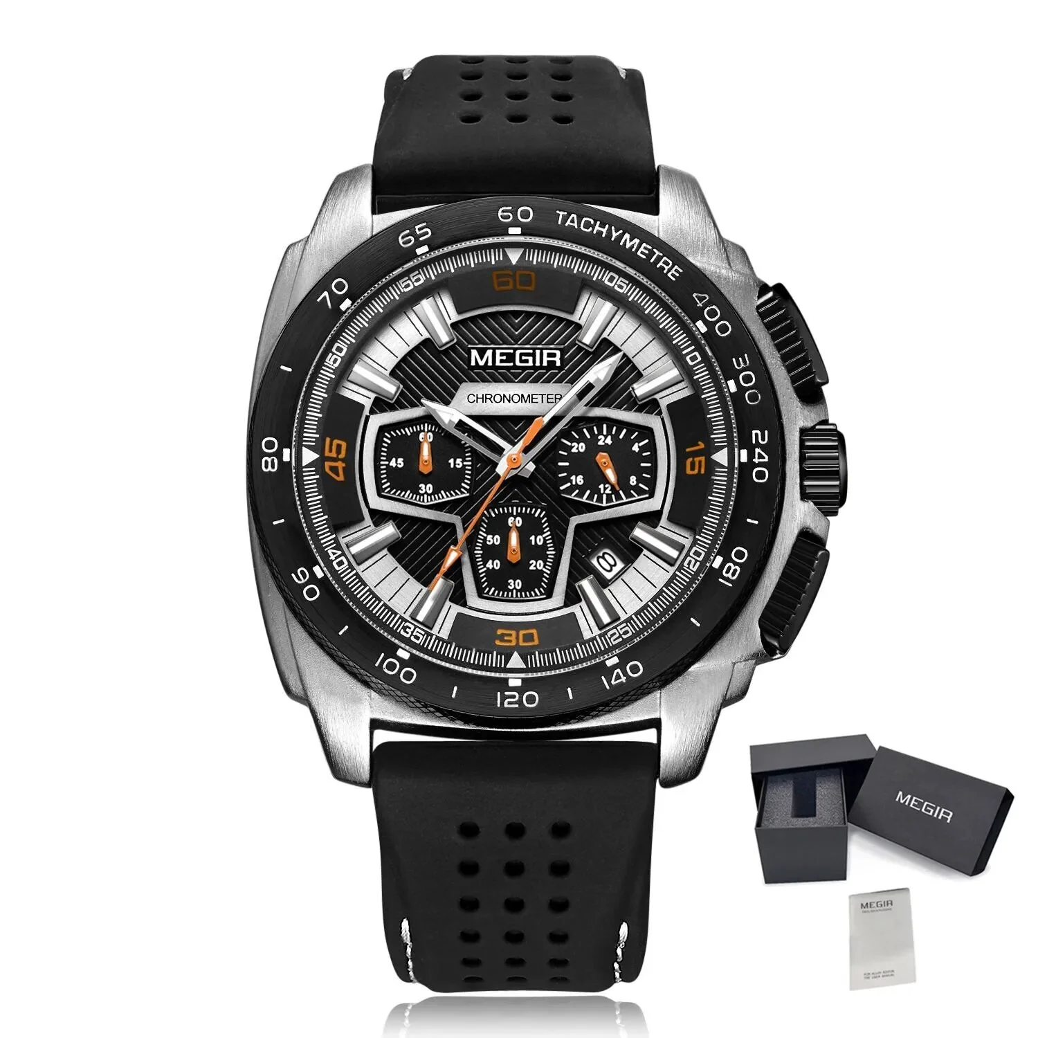 MEGIR Chronograph Men Sport Watch Fashion Silicone Army Military Watches Relogio Masculino Quartz Wrist Watch Clock Men 2056 - Image 8