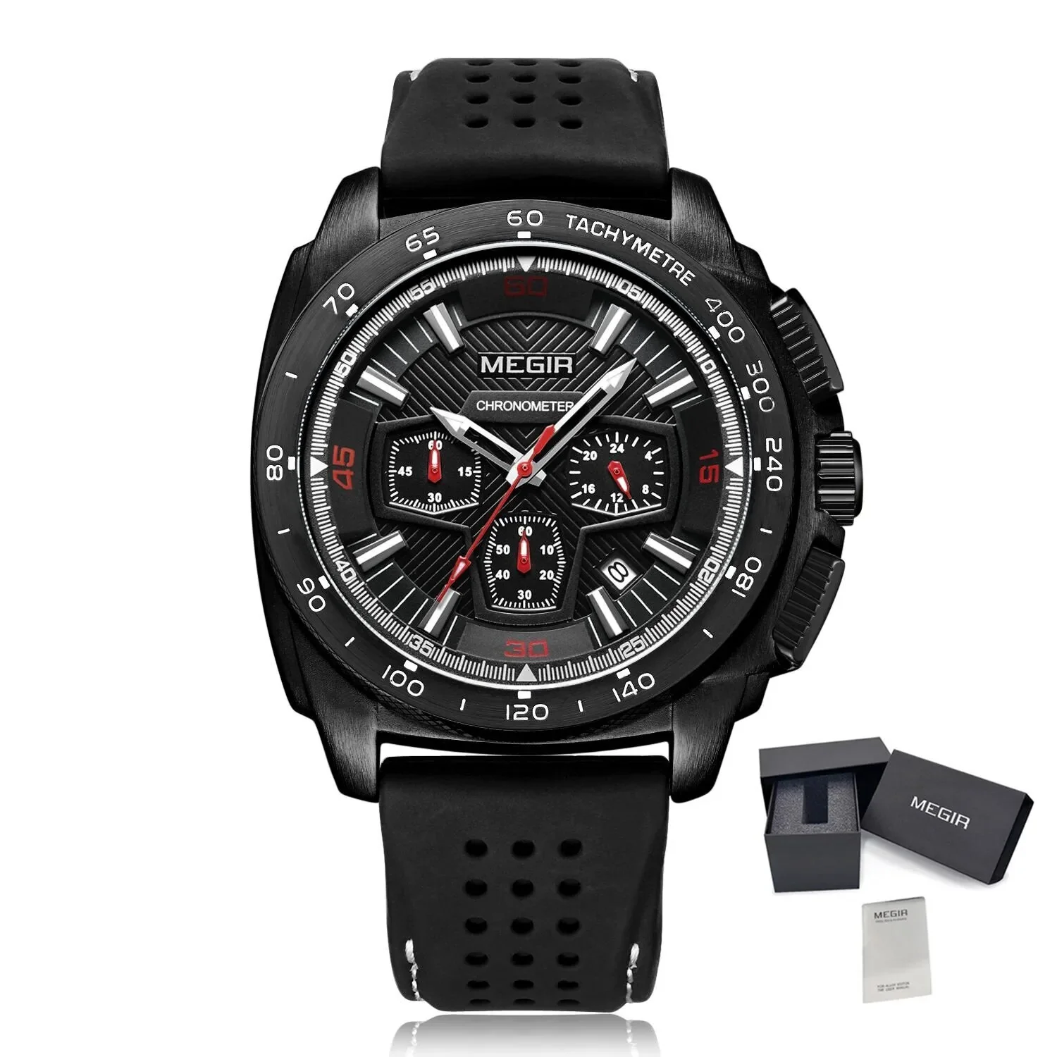 MEGIR Chronograph Men Sport Watch Fashion Silicone Army Military Watches Relogio Masculino Quartz Wrist Watch Clock Men 2056 - Image 9
