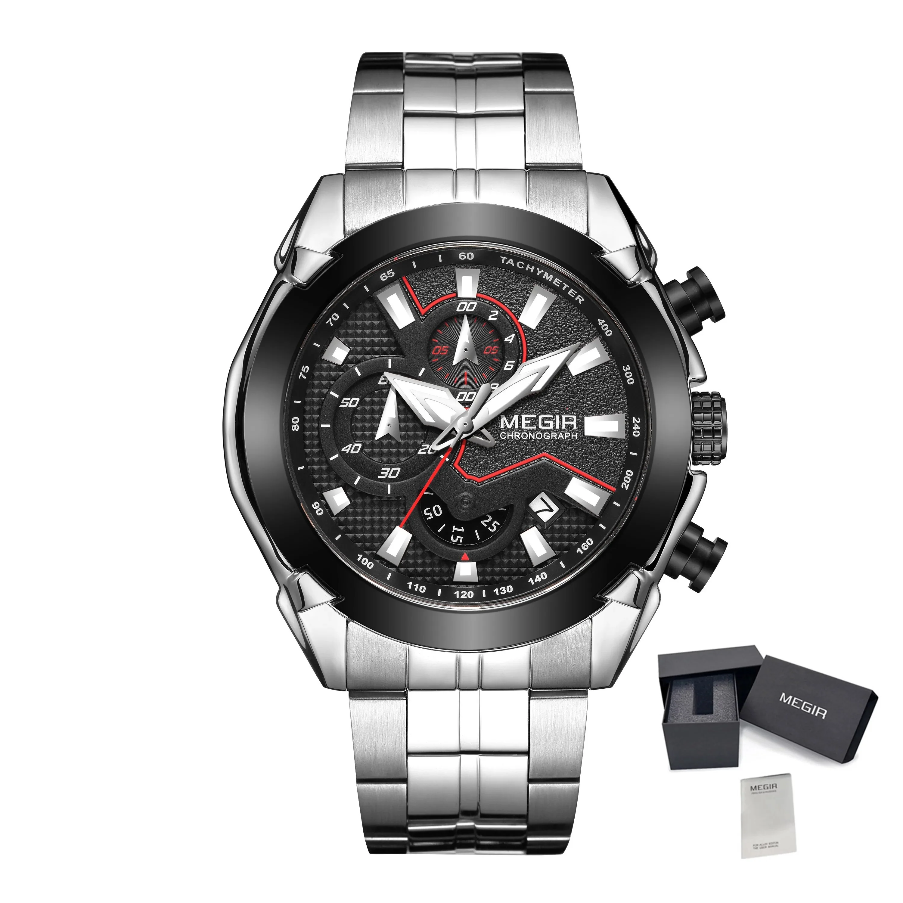 MEGIR Fashion Men Watches Luxury Business Watch for Men Stainless Steel Quartz Wrist Watch Calendar Date Clock Reloj Hombre 2065 - Image 8