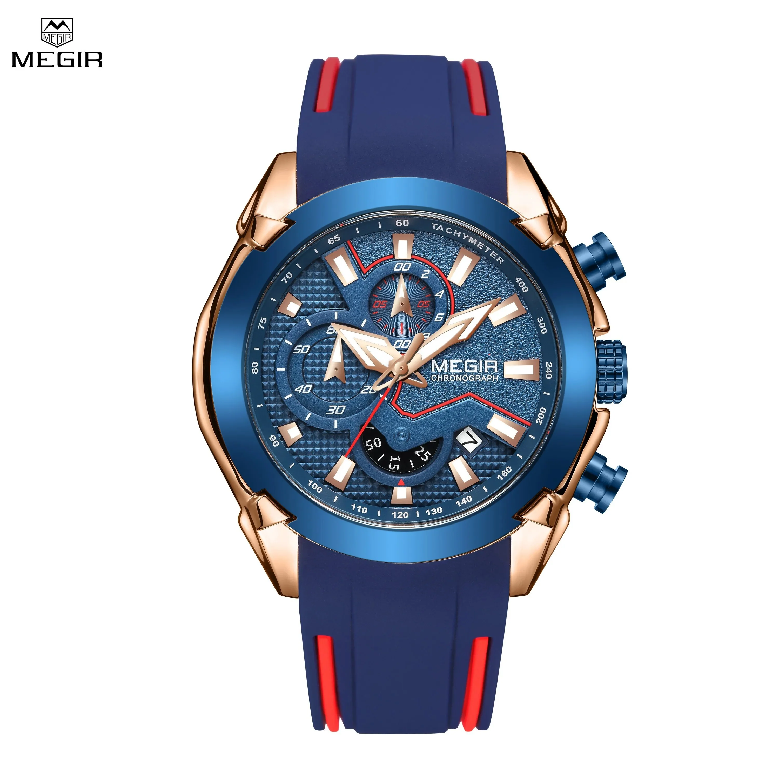 MEGIR Fashion Men's Watches Silicone Military Sport Watch Waterproof Date Chronograph Clock Wrist Watch Relogio Masculino 2065 - Image 3