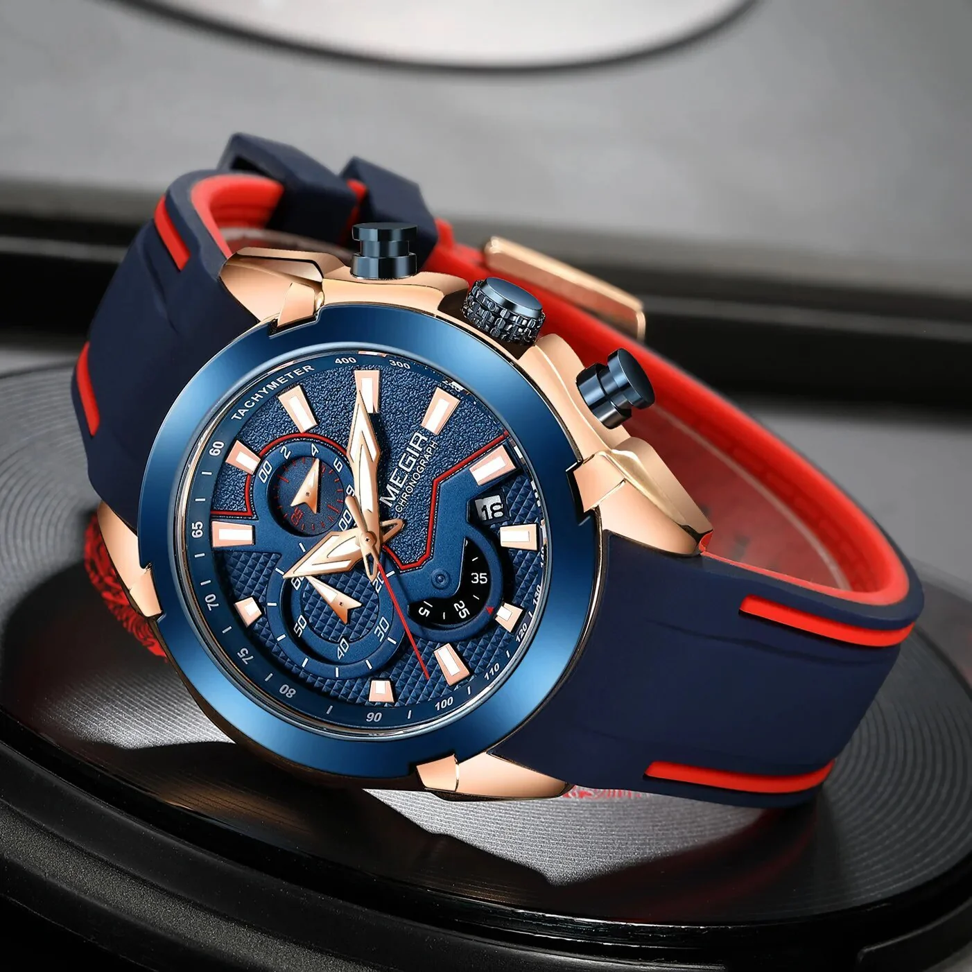 MEGIR Fashion Men's Watches Silicone Military Sport Watch Waterproof Date Chronograph Clock Wrist Watch Relogio Masculino 2065 - Image 5