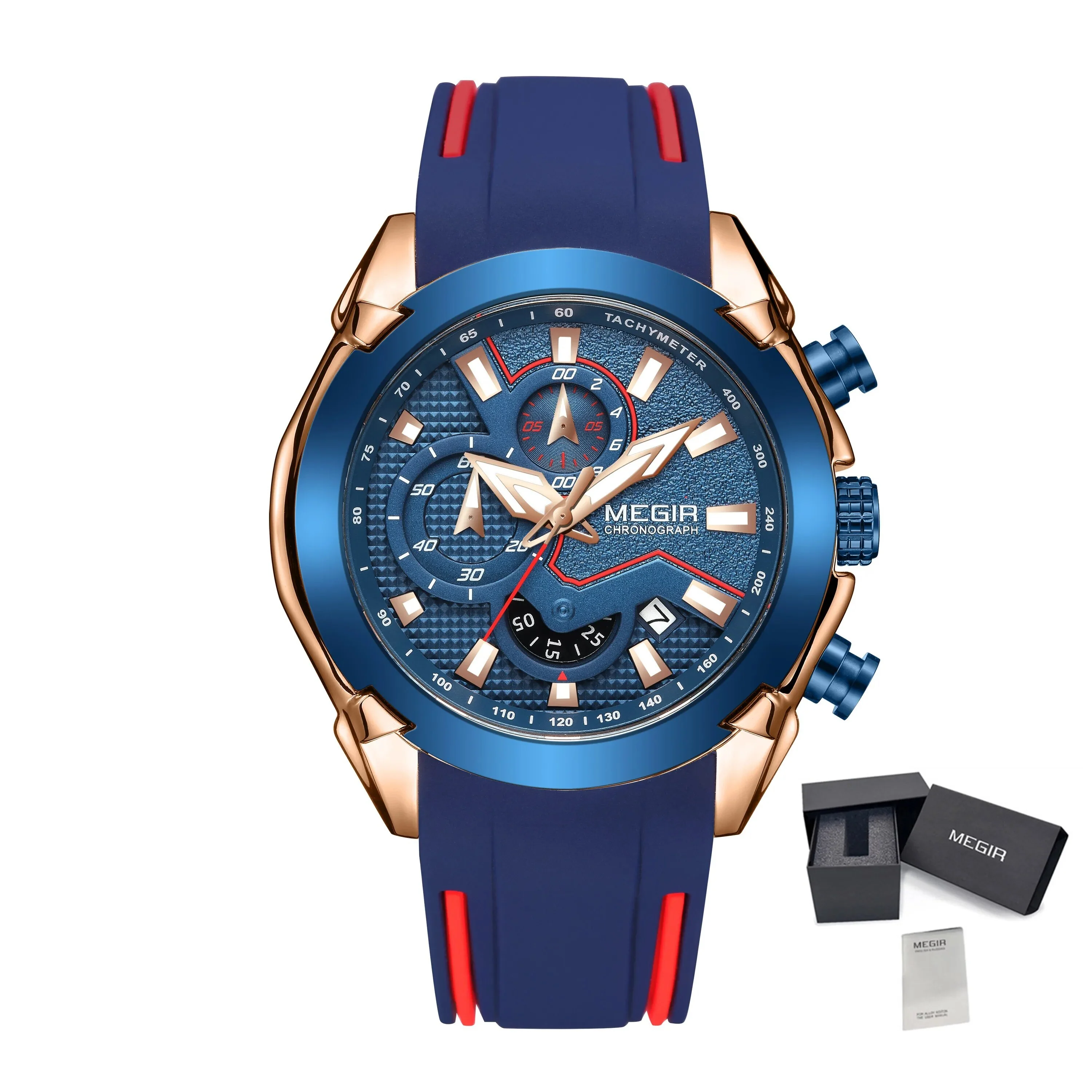 MEGIR Fashion Men's Watches Silicone Military Sport Watch Waterproof Date Chronograph Clock Wrist Watch Relogio Masculino 2065 - Image 7
