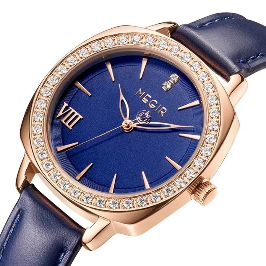 MEGIR Fashion Women Watch Luxury Diamond Leather Ladies Bracelet Watch Female Quartz Wristwatches Dress Clock Relogio Feminino - Image 3
