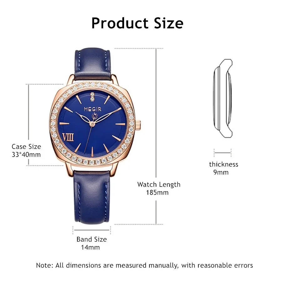 MEGIR Fashion Women Watch Luxury Diamond Leather Ladies Bracelet Watch Female Quartz Wristwatches Dress Clock Relogio Feminino - Image 4