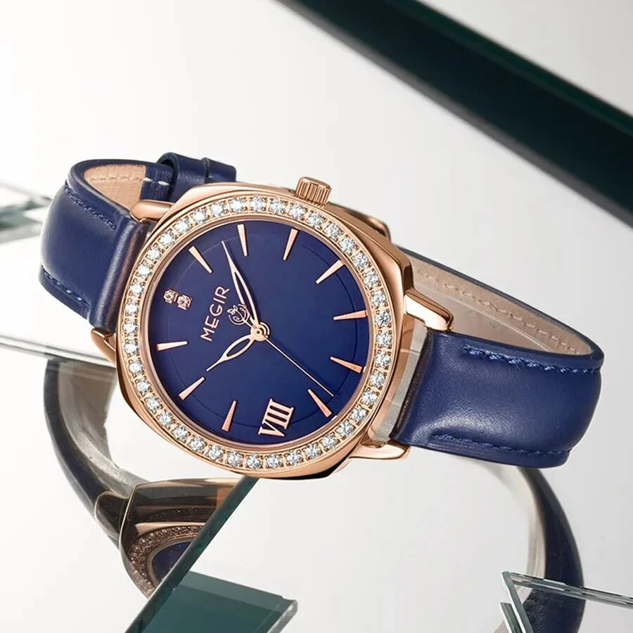 MEGIR Fashion Women Watch Luxury Diamond Leather Ladies Bracelet Watch Female Quartz Wristwatches Dress Clock Relogio Feminino - Image 6