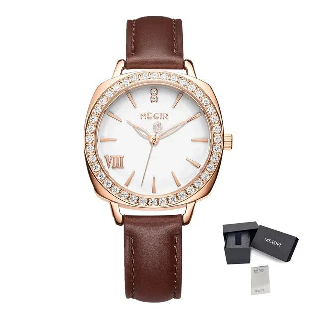 MEGIR Fashion Women Watch Luxury Diamond Leather Ladies Bracelet Watch Female Quartz Wristwatches Dress Clock Relogio Feminino - Image 7