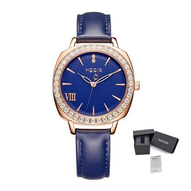 MEGIR Fashion Women Watch Luxury Diamond Leather Ladies Bracelet Watch Female Quartz Wristwatches Dress Clock Relogio Feminino - Image 8