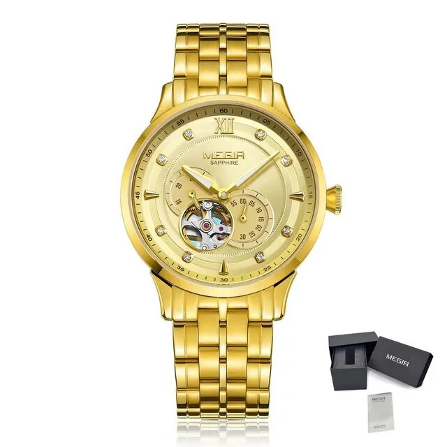 MEGIR Luxury Men Watches Stainless Steel Automatic Mechanical Watch Sapphire Steel Case Business WristWatch Montre Homme - Image 7