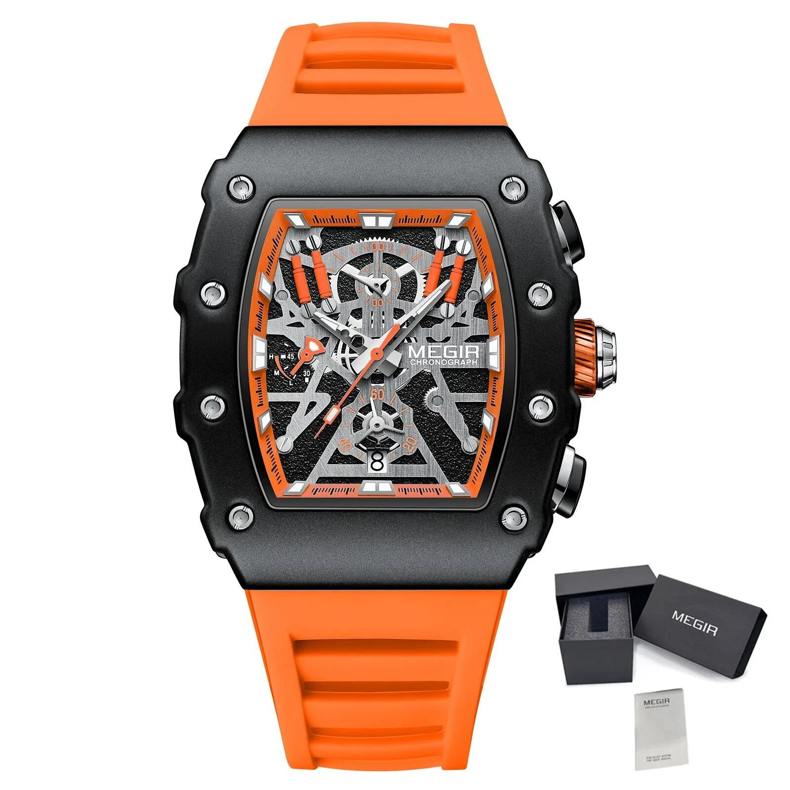 MEGIR Luxury Outdoor Sport Wristwatch for Mens Silicone Waterproof Watches Quartz Wrist Watch Male Clock Military Watch 2218 - Image 11