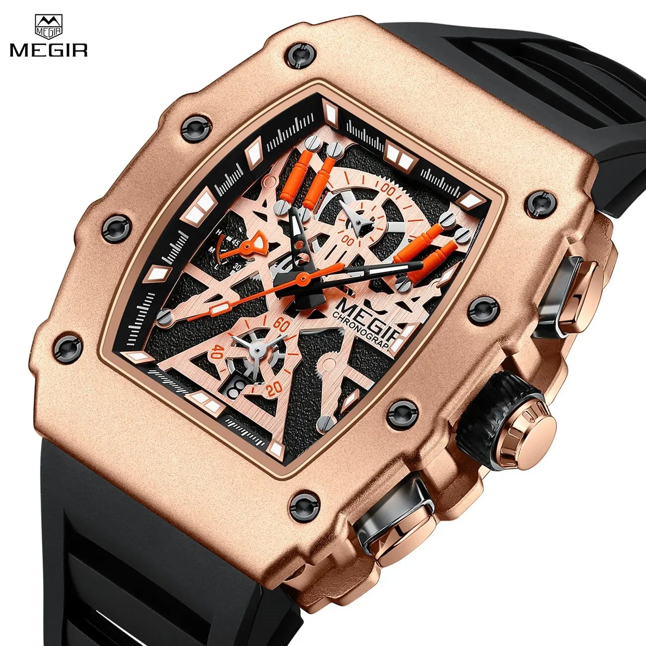MEGIR Luxury Outdoor Sport Wristwatch for Mens Silicone Waterproof Watches Quartz Wrist Watch Male Clock Military Watch 2218 - Image 2
