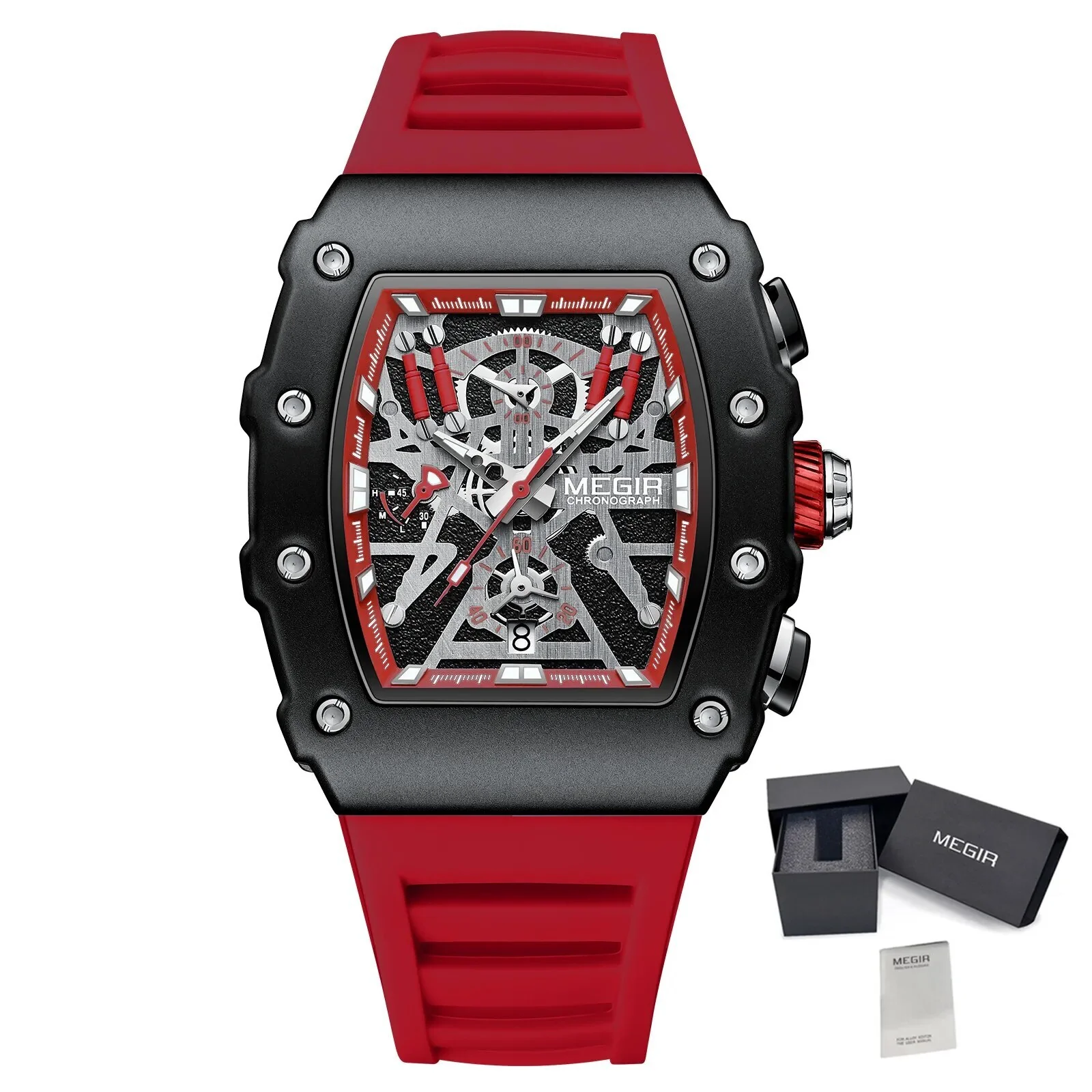 MEGIR Luxury Outdoor Sport Wristwatch for Mens Silicone Waterproof Watches Quartz Wrist Watch Male Clock Military Watch 2218 - Image 7