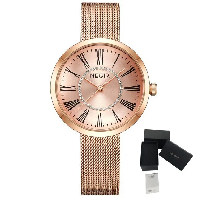 MEGIR Luxury Women Watches Fashion Quartz Watch Ladies Clock Stainless Steel Waterproof Female Watch Relogio Feminino 7014 - Image 7