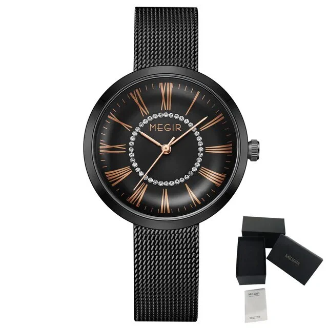 MEGIR Luxury Women Watches Fashion Quartz Watch Ladies Clock Stainless Steel Waterproof Female Watch Relogio Feminino 7014 - Image 9