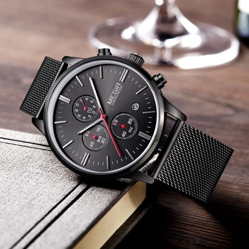 MEGIR Men's Quartz Watch Top Brand Luxury Wristwatch Waterproof Business Clock Date Wrist Watch Chronograph reloj hombre 2011 - Image 3