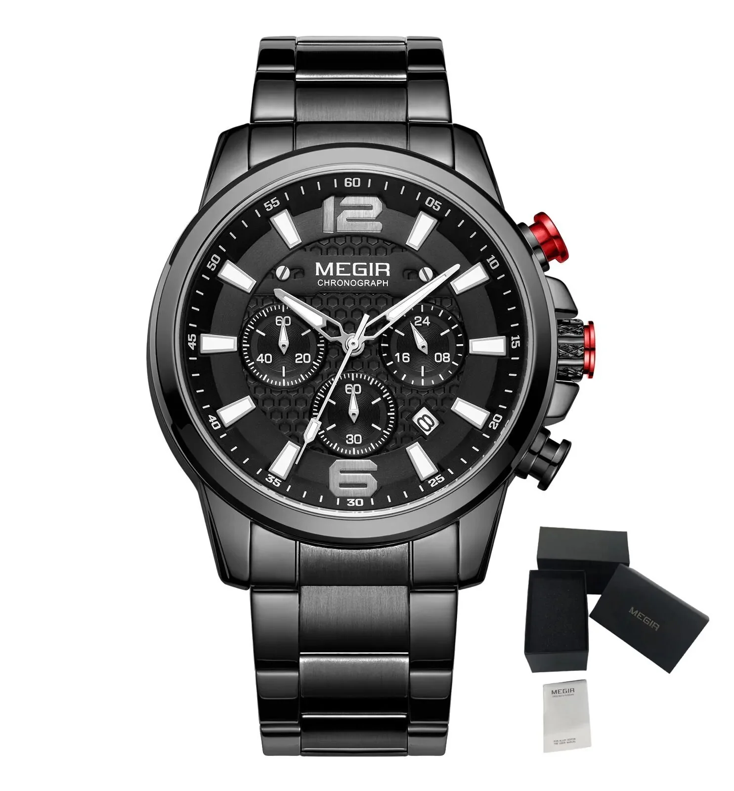 MEGIR Men's Quartz Wrist Watch Stainless Steel Band Chronograph Watches Luminous Waterproof Wristwatch Man Clock Military Watch - Image 12