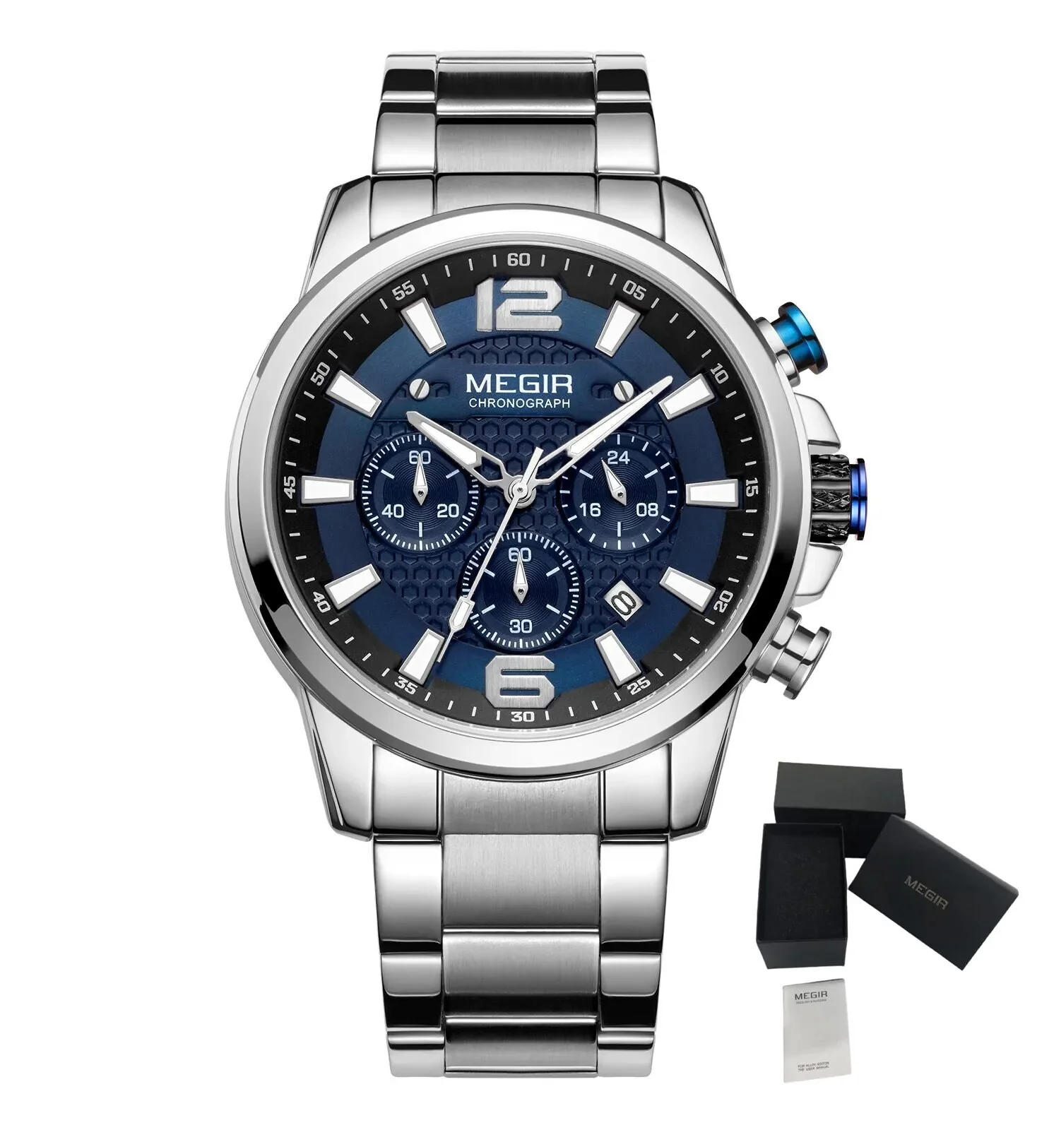MEGIR Men's Quartz Wrist Watch Stainless Steel Band Chronograph Watches Luminous Waterproof Wristwatch Man Clock Military Watch - Image 7