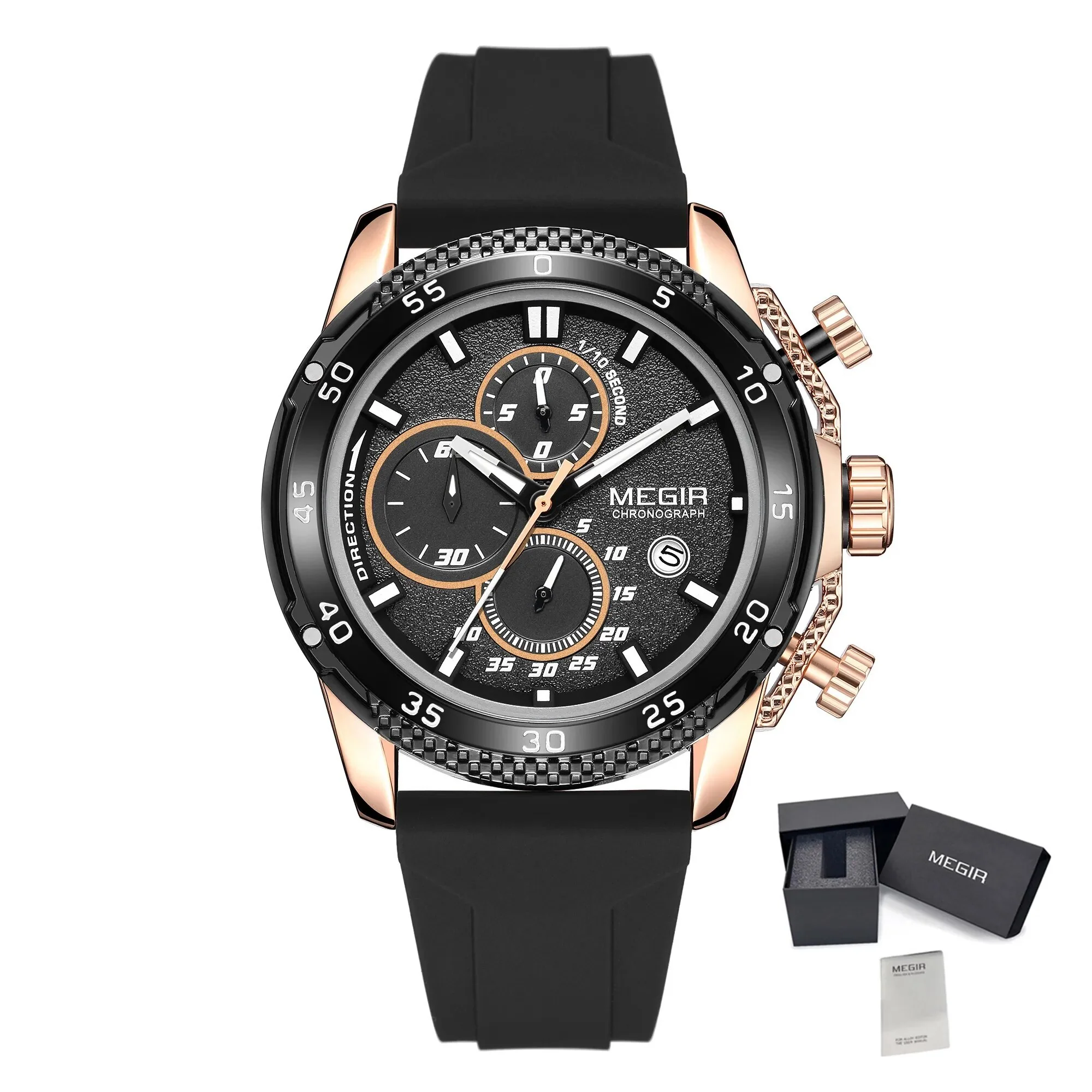 MEGIR Mens' Watches Luxury Fashion Military Sport Watch for Man Waterproof Luminous Silicone Quartz Wrist Watch Clock 2211 - Image 9