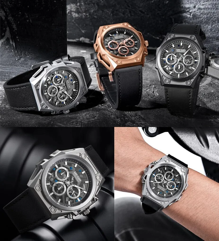 MEGIR Men's Watches Waterproof Sports Wristwatches Quartz Watch Chronograph Luminous Male Clock Calendar Relogio Masculino - Image 3