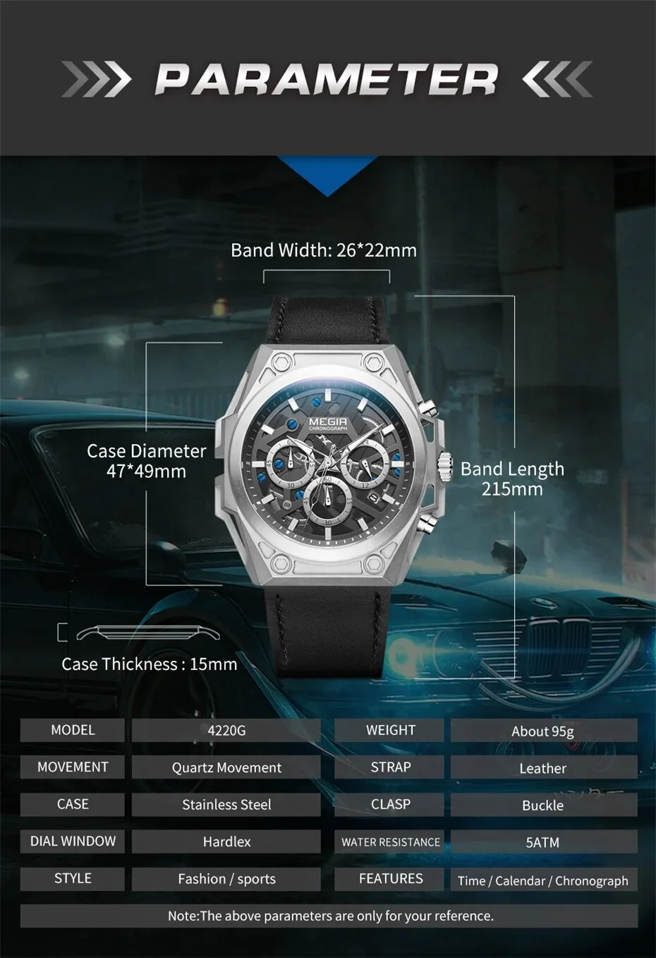 MEGIR Men's Watches Waterproof Sports Wristwatches Quartz Watch Chronograph Luminous Male Clock Calendar Relogio Masculino - Image 4