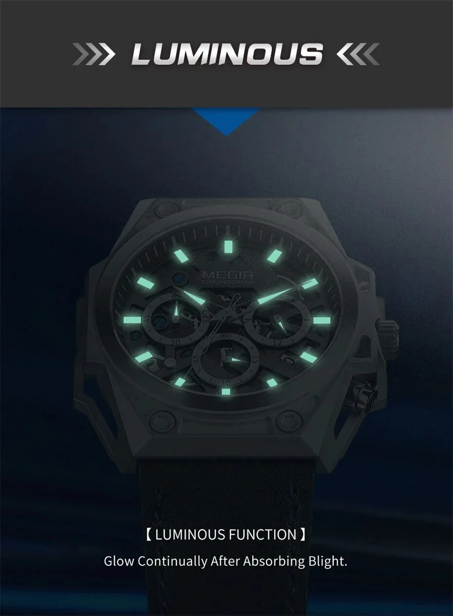 MEGIR Men's Watches Waterproof Sports Wristwatches Quartz Watch Chronograph Luminous Male Clock Calendar Relogio Masculino - Image 5