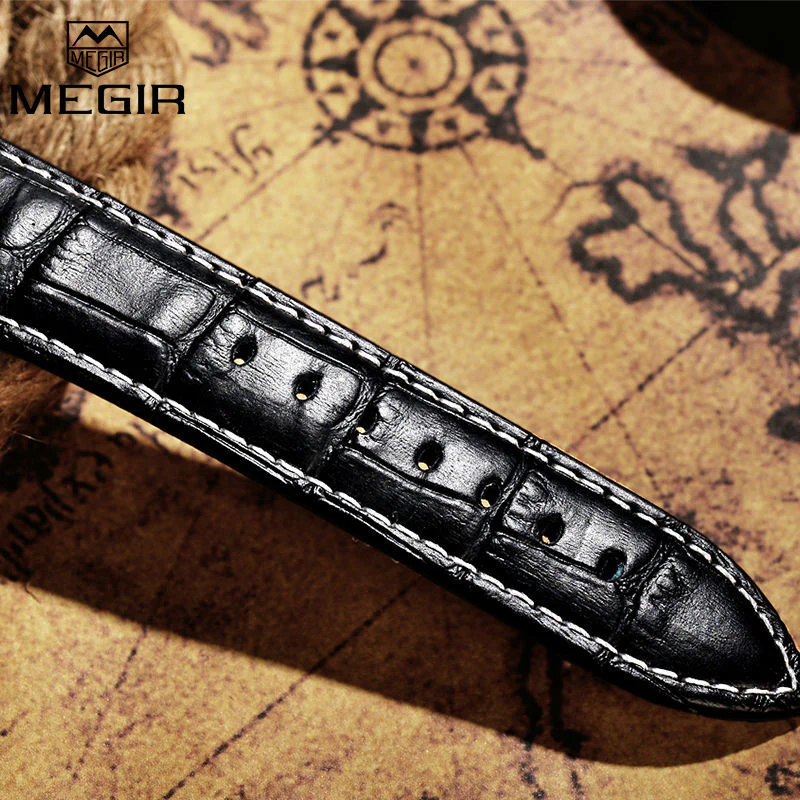 MEGIR Original Watch Strap Accessories Leather Silicone Stainless Steel Canvas - Image 12