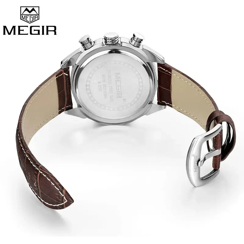 MEGIR Original Watch Strap Accessories Leather Silicone Stainless Steel Canvas - Image 3