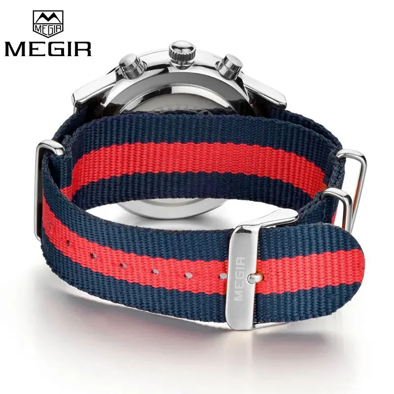 MEGIR Original Watch Strap Accessories Leather Silicone Stainless Steel Canvas - Image 4