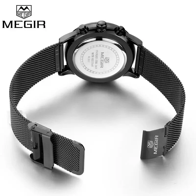 MEGIR Original Watch Strap Accessories Leather Silicone Stainless Steel Canvas - Image 6
