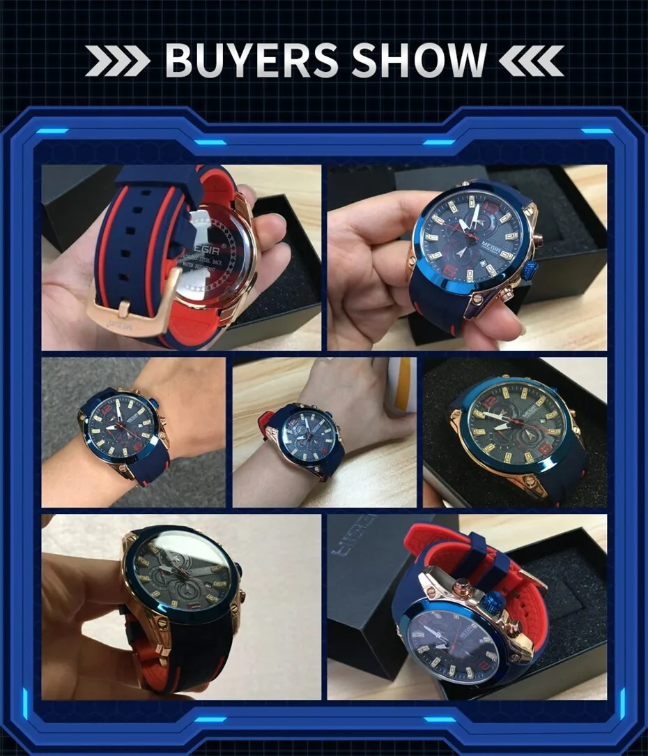 MEGIR Sport Watch Silicone Strap Chronograph Men Quartz Military Watch Waterproof Wrist Watches Relogio Masculino Man Clock - Image 3